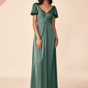 Azazie Soren Satin size A2 eucalyptus, bridesmaid dress